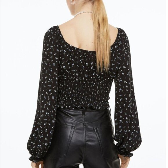 H&M Smocked Floral Blouse XXL - Picture 3 of 13